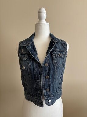 Express Dark Wash Denim Jacket Vest